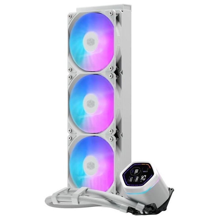 COOLER MASTER - MasterLiquid Core Nex Digital 360 White ARGB - MLX-D36M-A18PW-RD - Watercooling - Ventilateur Ø 120 mm COOLER MASTER - MasterLiquid Core Nex Digital 360 White ARGB - MLX-D36M-A18PW-RD - Watercooling - Ventilateur Ø 120 mm