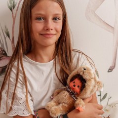 Peluche Monchhichi - Bandai - Nounours 20cm - Peluche singe iconique d