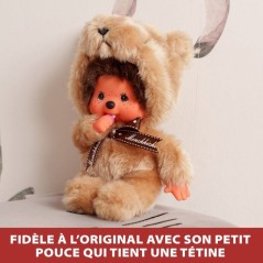 Peluche Monchhichi - Bandai - Nounours 20cm - Peluche singe iconique d