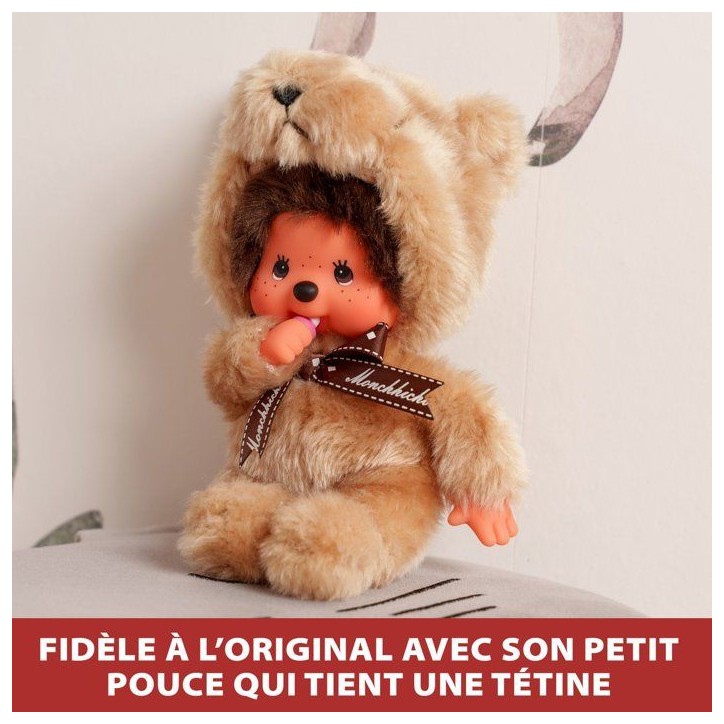 Peluche Monchhichi - Bandai - Nounours 20cm - Peluche singe iconique des années 80 - 2 ans et + Peluche Monchhichi - Bandai - Nounours 20cm - Peluche singe iconique des années 80 - 2 ans et +