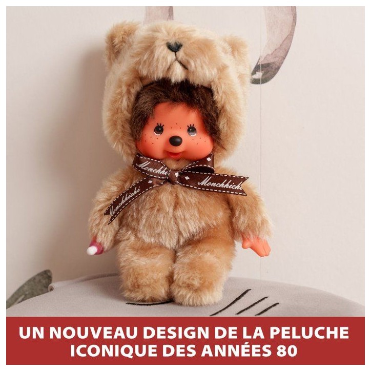 Peluche Monchhichi - Bandai - Nounours 20cm - Peluche singe iconique des années 80 - 2 ans et + Peluche Monchhichi - Bandai - Nounours 20cm - Peluche singe iconique des années 80 - 2 ans et +