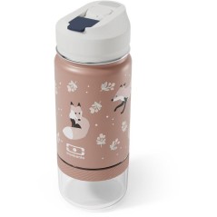 Gourde snack 2 en 1 - MONBENTO - Twisty Fox - isotherme enfant - avec