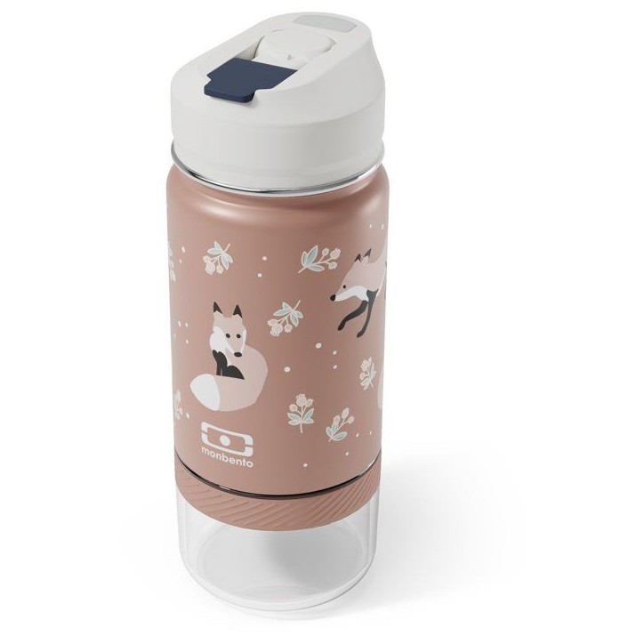 Gourde snack 2 en 1 - MONBENTO - Twisty Fox - isotherme enfant - avec paille Gourde snack 2 en 1 - MONBENTO - Twisty Fox - isotherme enfant - avec paille