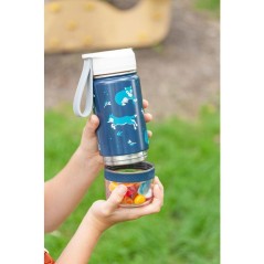 Gourde snack 2 en 1 - MONBENTO - Twisty Wolf - isotherme enfant - avec