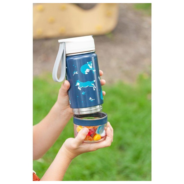 Gourde snack 2 en 1 - MONBENTO - Twisty Wolf - isotherme enfant - avec paille Gourde snack 2 en 1 - MONBENTO - Twisty Wolf - isotherme enfant - avec paille