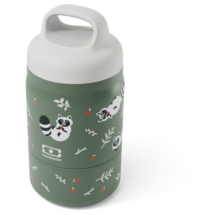 Lunchbox isotherme - MONBENTO - Handy Racoon - enfant - 2 compartiments 350 ml + 150 ml