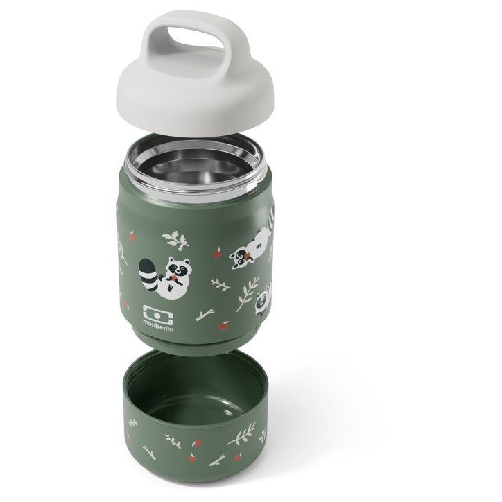 Lunchbox isotherme - MONBENTO - Handy Racoon - enfant - 2 compartiments 350 ml + 150 ml