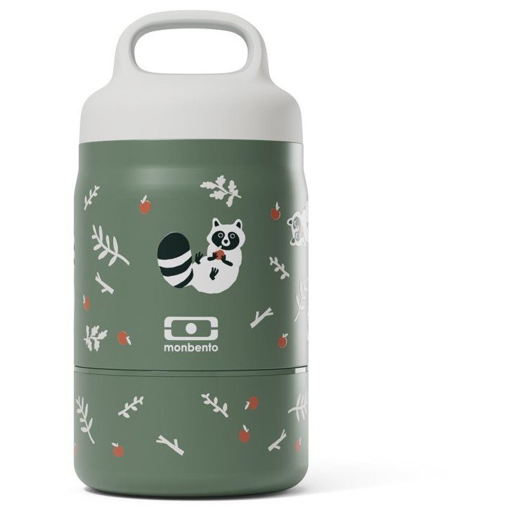 Lunchbox isotherme - MONBENTO - Handy Racoon - enfant - 2 compartiments 350 ml + 150 ml