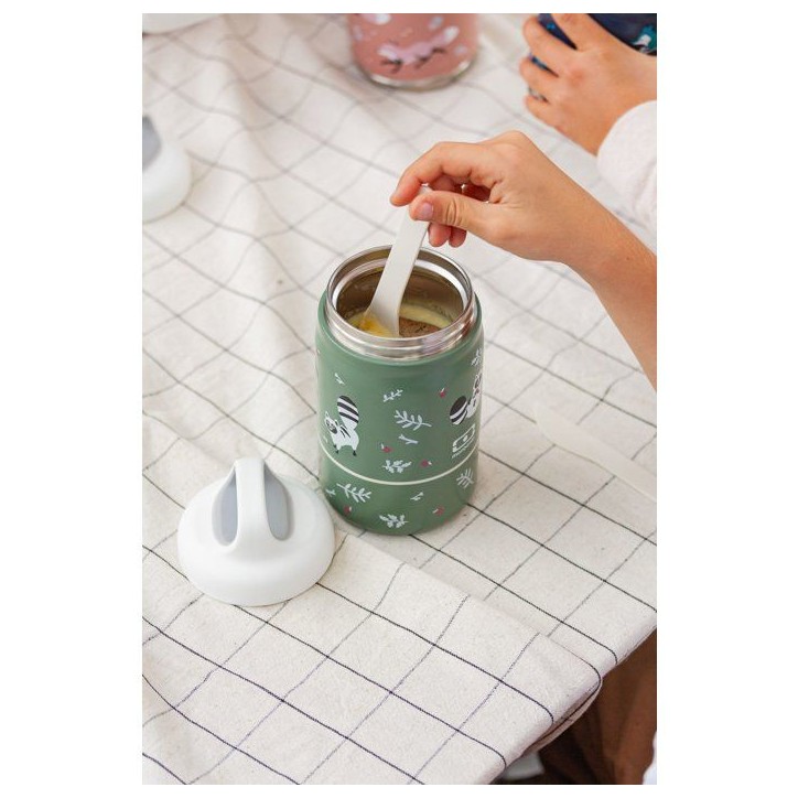 Lunchbox isotherme - MONBENTO - Handy Racoon - enfant - 2 compartiments 350 ml + 150 ml