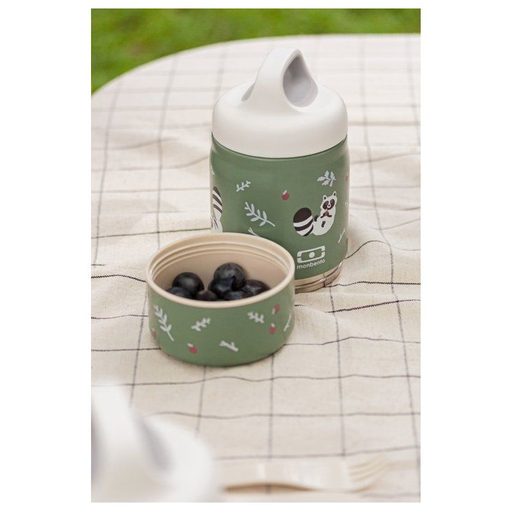 Lunchbox isotherme - MONBENTO - Handy Racoon - enfant - 2 compartiments 350 ml + 150 ml
