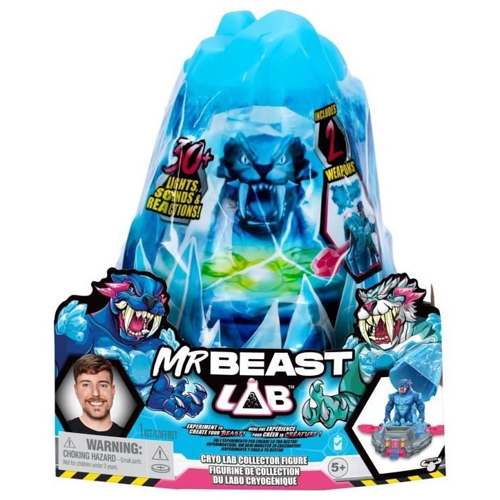 Cryo Lab - MOOSE TOYS - Mr. Beast Lab - 18 cm, 30 Lumieres et Sons, 2 Fauves a Collectionner Cryo Lab - MOOSE TOYS - Mr. Beast Lab - 18 cm, 30 Lumieres et Sons, 2 Fauves a Collectionner