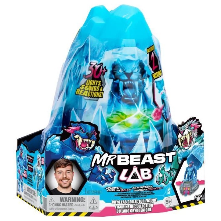 Cryo Lab - MOOSE TOYS - Mr. Beast Lab - 18 cm, 30 Lumieres et Sons, 2 Fauves a Collectionner Cryo Lab - MOOSE TOYS - Mr. Beast Lab - 18 cm, 30 Lumieres et Sons, 2 Fauves a Collectionner