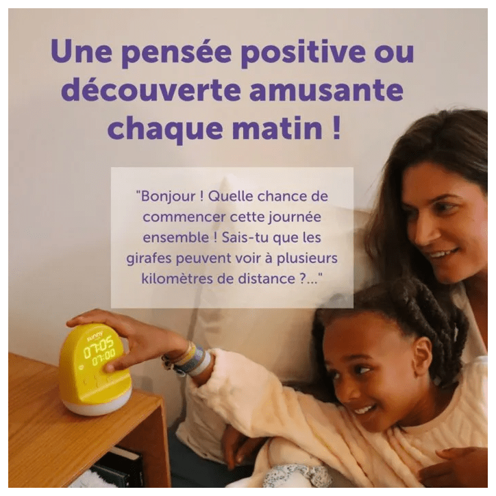 Réveil enfant - MORPHÉE - SUNNY - 365 découvertes audio - Veilleuse éducatif - Jaune