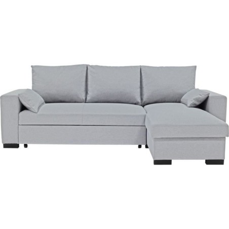 Canapé d'angle convertible - MORGAN - 3 places - Gris clair avec coff