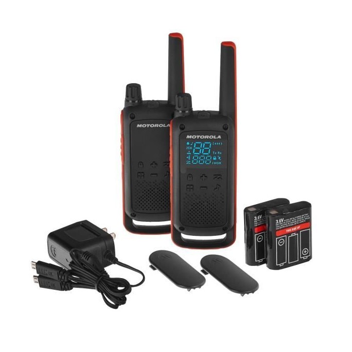 Talkie Walkie - Motorola - TLKR T82 - 10 km de portée - Coque renforcée - 16 canaux Talkie Walkie - Motorola - TLKR T82 - 10 km de portée - Coque renforcée - 16 canaux