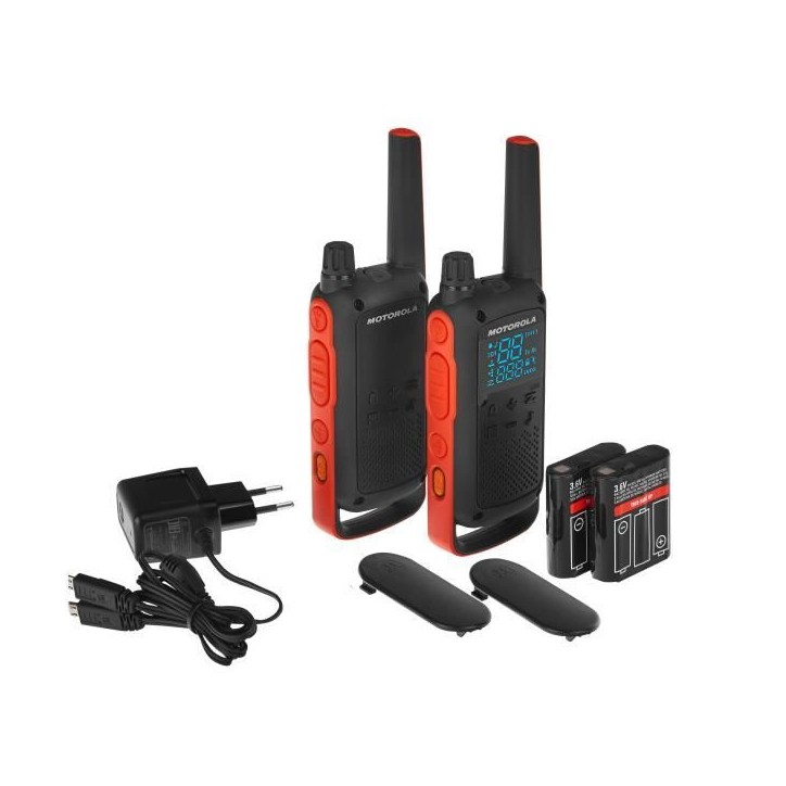 Talkie Walkie - Motorola - TLKR T82 - 10 km de portée - Coque renforcée - 16 canaux Talkie Walkie - Motorola - TLKR T82 - 10 km de portée - Coque renforcée - 16 canaux