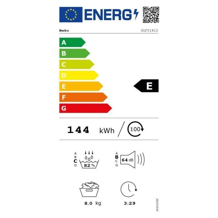Seche-linge pompe a chaleur BEKO b300 Eco sense SLFT1812 - 8 kg - L60cm - Blanc Seche-linge pompe a chaleur BEKO b300 Eco sense SLFT1812 - 8 kg - L60cm - Blanc