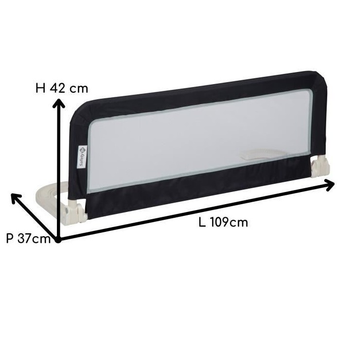 SAFETY 1ST Portable Bed Rail, Barriere de lit enfant pliable, 18 mois-5 ans, Tissu en maille, Facile a installer et transporter,