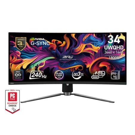 Ecran PC Gamer - MSI - 34 - UWQHD - 240Hz - Dalle QD-OLED - 0,03ms - A
