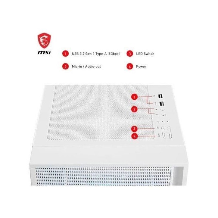 Boîtier PC - MSI - 306-7G23W21-HH9 - MAG FORGE 320R AIRFLOW - White