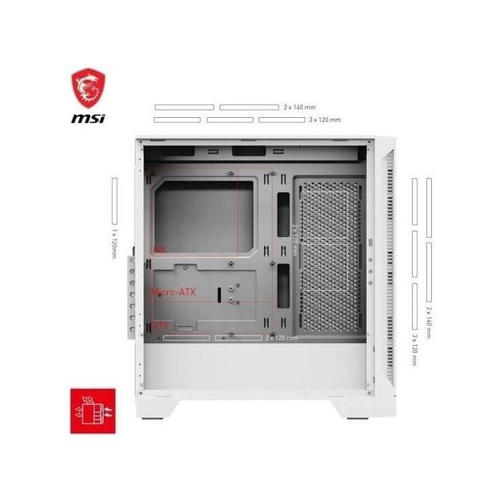 Boîtier PC - MSI - 306-7G23W21-HH9 - MAG FORGE 320R AIRFLOW - White