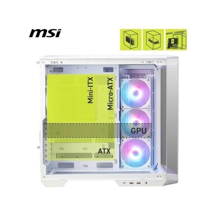 Boîtier PC - MSI - 306-7G26W22-HH9 - MAG PANO 100R PZ - White