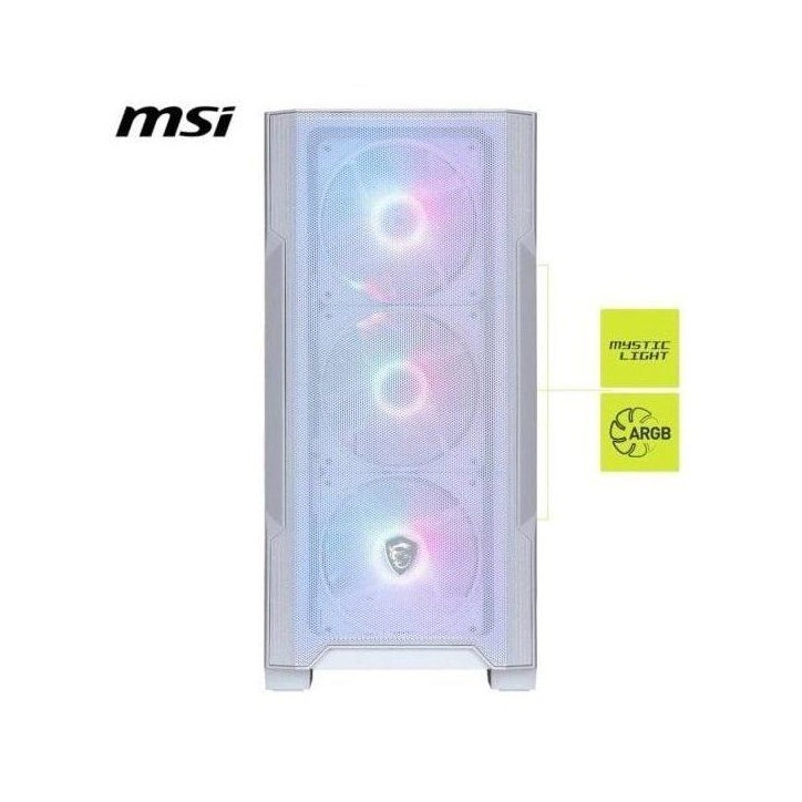 Boîtier PC gaming - MSI - MAG Forge M100R - Moyen Tour - Blanc