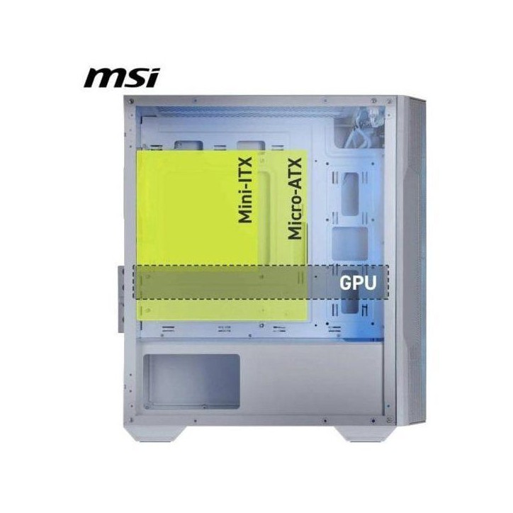 Boîtier PC gaming - MSI - MAG Forge M100R - Moyen Tour - Blanc