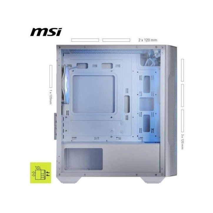 Boîtier PC gaming - MSI - MAG Forge M100R - Moyen Tour - Blanc