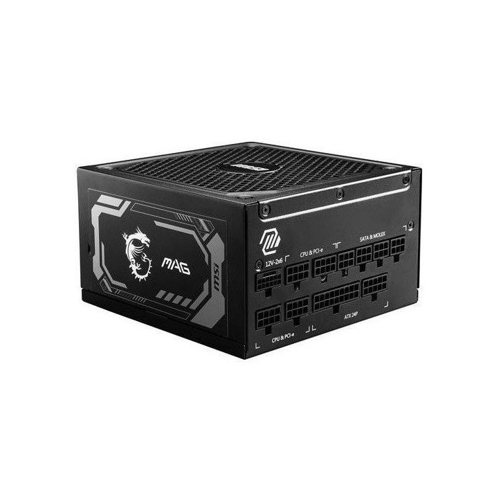 Bloc d'alimentation PC - MSI - MAG A1000GL - PCIe CEM 5.1 - 1000 W - Ventilateurs 135 mm - Noir Bloc d'alimentation PC - MSI - MAG A1000GL - PCIe CEM 5.1 - 1000 W - Ventilateurs 135 mm - Noir