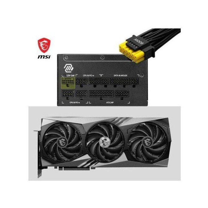Bloc d'alimentation PC - MSI - MAG A1000GL - PCIe CEM 5.1 - 1000 W - Ventilateurs 135 mm - Noir Bloc d'alimentation PC - MSI - MAG A1000GL - PCIe CEM 5.1 - 1000 W - Ventilateurs 135 mm - Noir