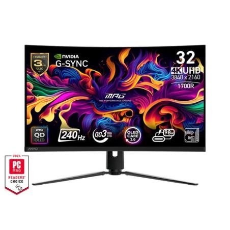 Ecran PC Gamer incurvé - MSI - 31,5 - UHD - 240Hz - Dalle QD-OLED - 0