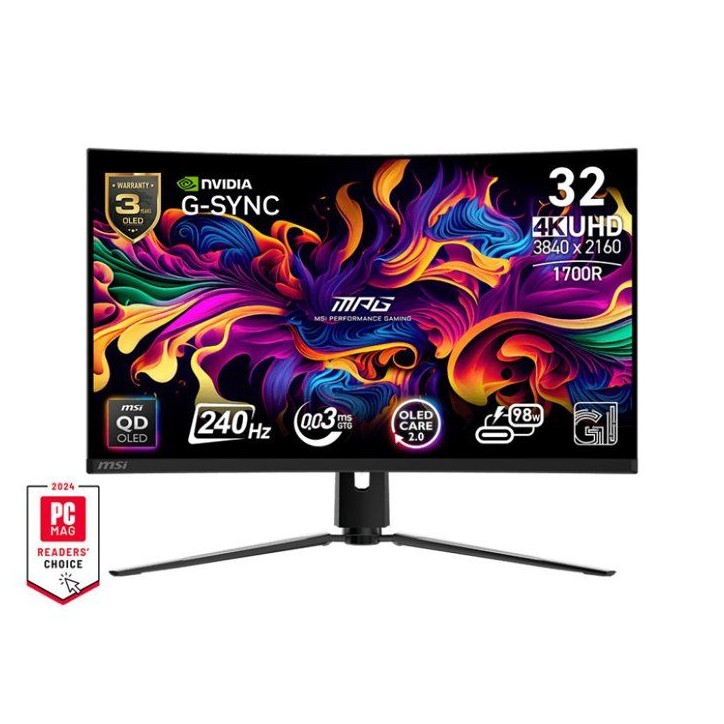 Ecran PC Gamer incurvé - MSI - 31,5 - UHD - 240Hz - Dalle QD-OLED - 0,03ms - Ajustable en hauteur - MPG 321CURX QD-OLED Ecran PC Gamer incurvé - MSI - 31,5 - UHD - 240Hz - Dalle QD-OLED - 0,03ms - Ajustable en hauteur - MPG 321CURX QD-OLED