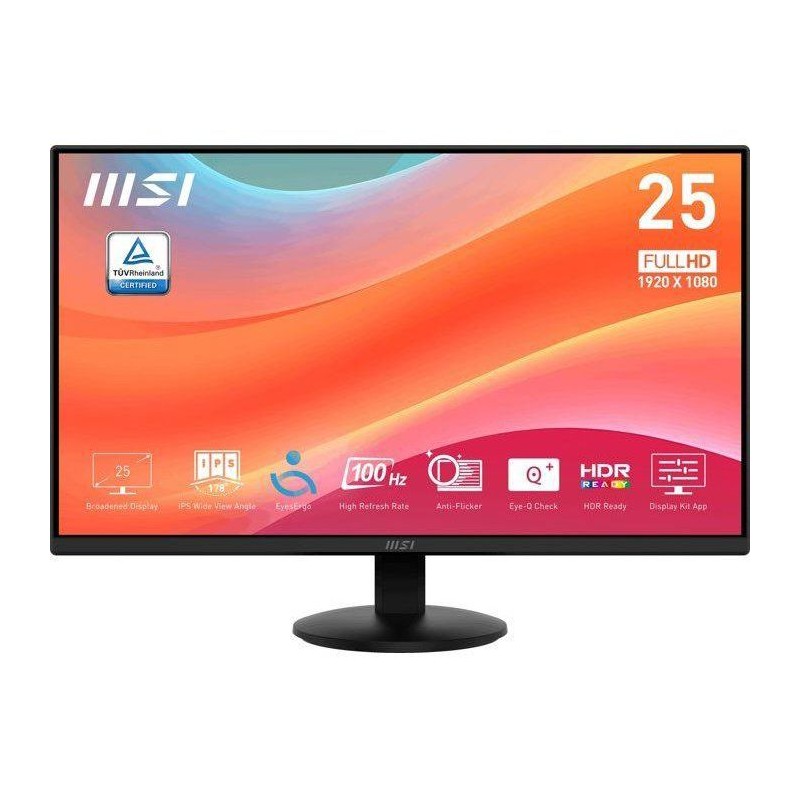 Ecran PC - MSI - 24.5'' - FHD - 100Hz - Dalle IPS - 1ms - Adaptive Syn