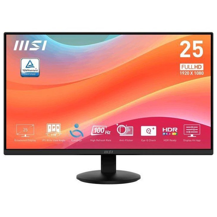 Ecran PC - MSI - 24.5'' - FHD - 100Hz - Dalle IPS - 1ms - Adaptive Sync - HDR Ready - PRO MP252L Ecran PC - MSI - 24.5'' - FHD - 100Hz - Dalle IPS - 1ms - Adaptive Sync - HDR Ready - PRO MP252L