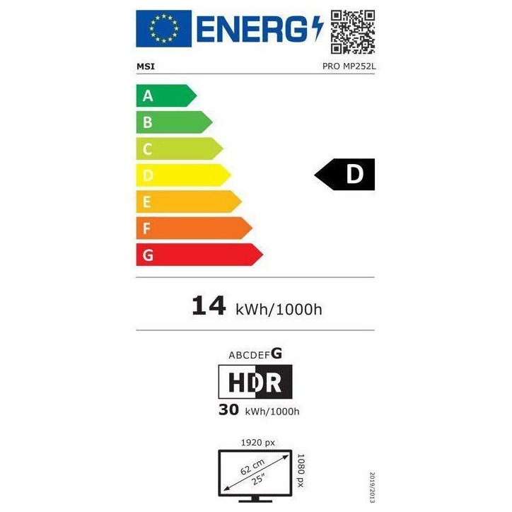 Ecran PC - MSI - 24.5'' - FHD - 100Hz - Dalle IPS - 1ms - Adaptive Sync - HDR Ready - PRO MP252L Ecran PC - MSI - 24.5'' - FHD - 100Hz - Dalle IPS - 1ms - Adaptive Sync - HDR Ready - PRO MP252L