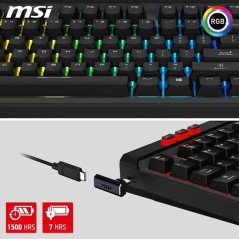 Clavier gamer sans fil - Switches Kailh Midnight Pro Silent - MSI STRI
