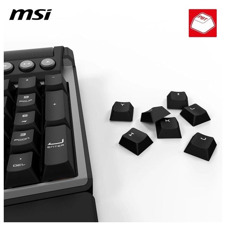Clavier gamer sans fil - Switches Kailh Midnight Pro Silent - MSI STRIKE PRO Wireless - Format standard - RGB - Noir Clavier gamer sans fil - Switches Kailh Midnight Pro Silent - MSI STRIKE PRO Wireless - Format standard - RGB - Noir
