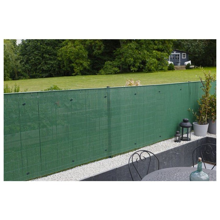 Canisse PVC double face - NATURE - 10 mm - Vert - 3 x 1 m