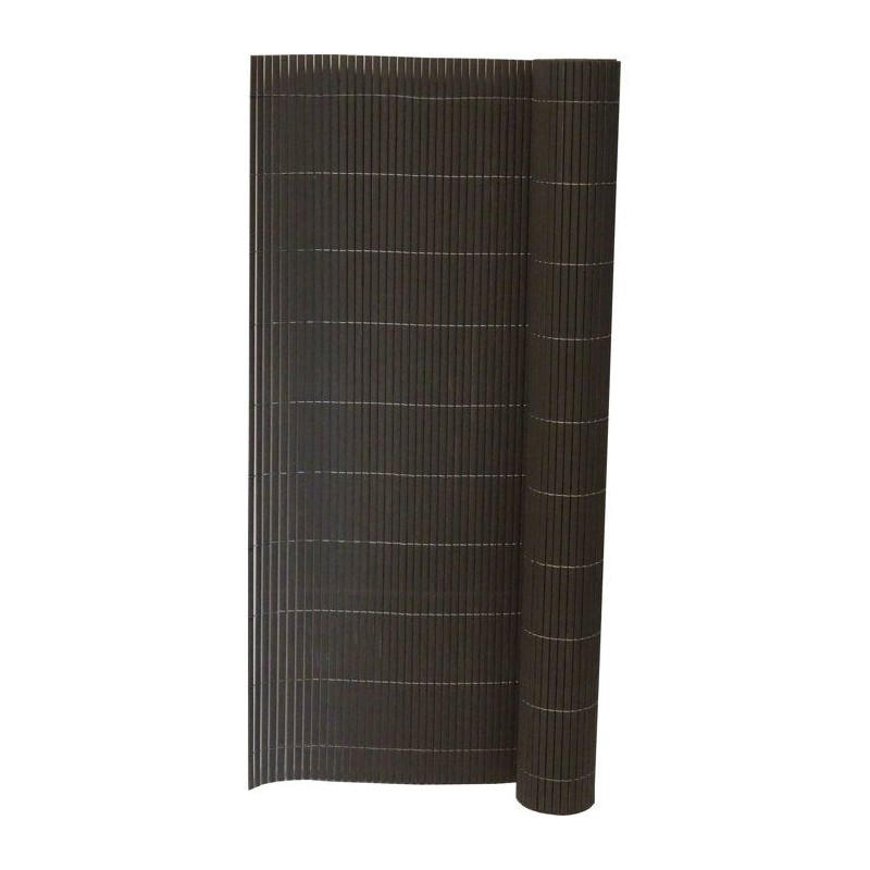 Canisse PVC double face - NATURE - 10 mm - Gris - 3 x 1 m