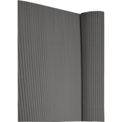 Canisse PVC double face - NATURE - 10 mm - Gris - 3 x 1 m
