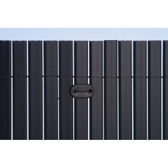 Canisse PVC double face - NATURE - 10 mm - Gris - 3 x 1 m