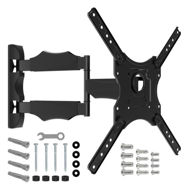 NANOOK Support Mural orientable pour téléviseurs 32-55 Pouces - Inclinable - Support Mural pour téléviseurs LCD, LED, QLED e NANOOK Support Mural orientable pour téléviseurs 32-55 Pouces - Inclinable - Support Mural pour téléviseurs LCD, LED, QLED e