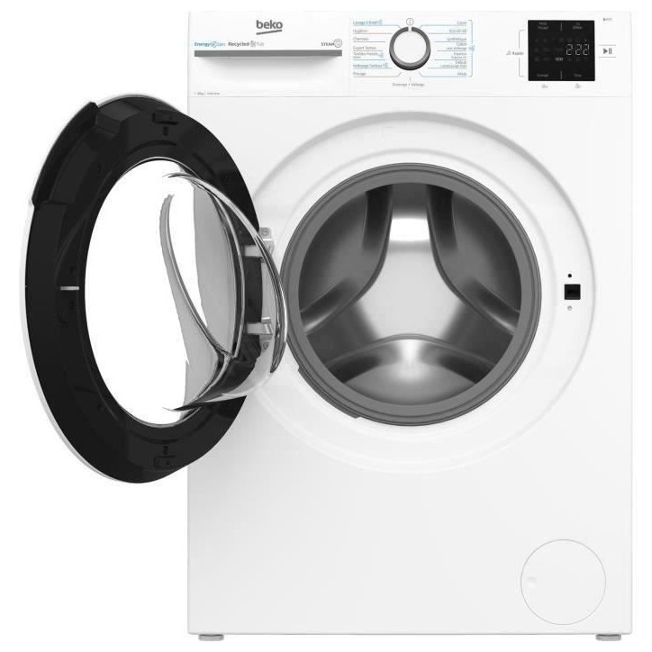 Lave-linge hublot BEKO LLFT39411 - 9 kg - Induction - L60cm - 1400 trs/min - Classe A - Blanc