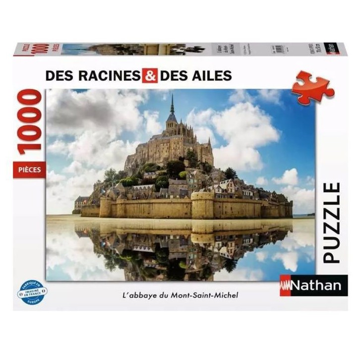 Puzzle 1000 pieces L'Abbaye du Mont Saint Michel, Des racines et des ailes, Nathan, Des 14 ans, 41170561 Puzzle 1000 pieces L'Abbaye du Mont Saint Michel, Des racines et des ailes, Nathan, Des 14 ans, 41170561