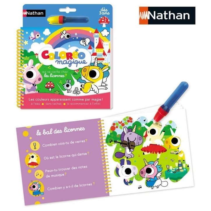 Coloréo magique - Licornes - Jeu créatif - NATHAN - Des 3 ans Coloréo magique - Licornes - Jeu créatif - NATHAN - Des 3 ans