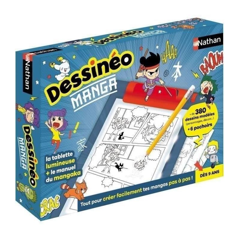 Jeu créatif - NATHAN - Dessinéo Manga - Tablette lumineuse pour cré