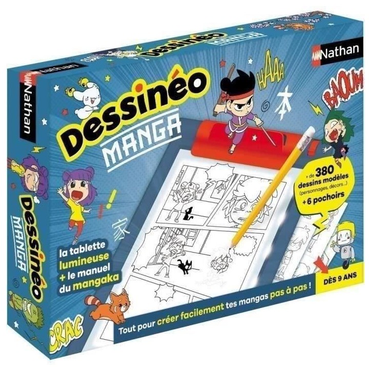 Jeu créatif - NATHAN - Dessinéo Manga - Tablette lumineuse pour créer des mangas