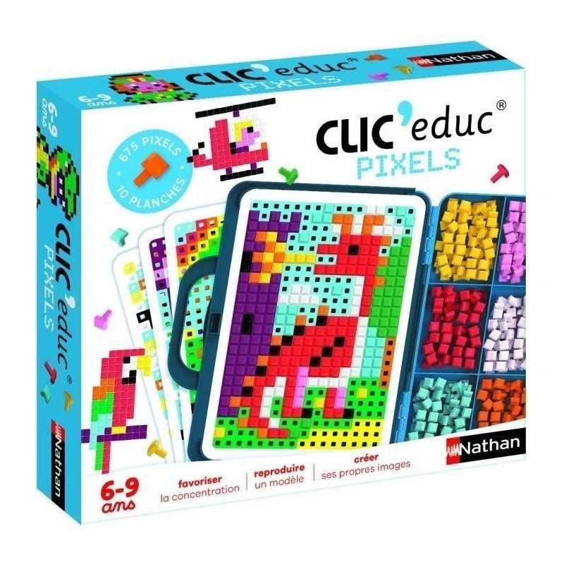 CLIC EDUC PIXELS - Jeu de création - NATHAN - Reconnaissance des coul