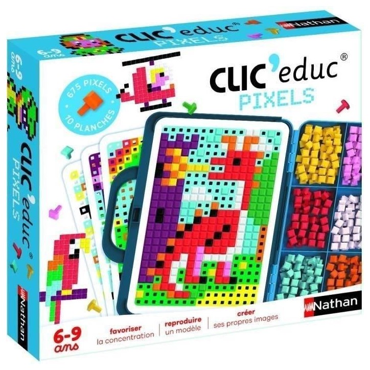 CLIC EDUC PIXELS - Jeu de création - NATHAN - Reconnaissance des couleurs et imagination !
